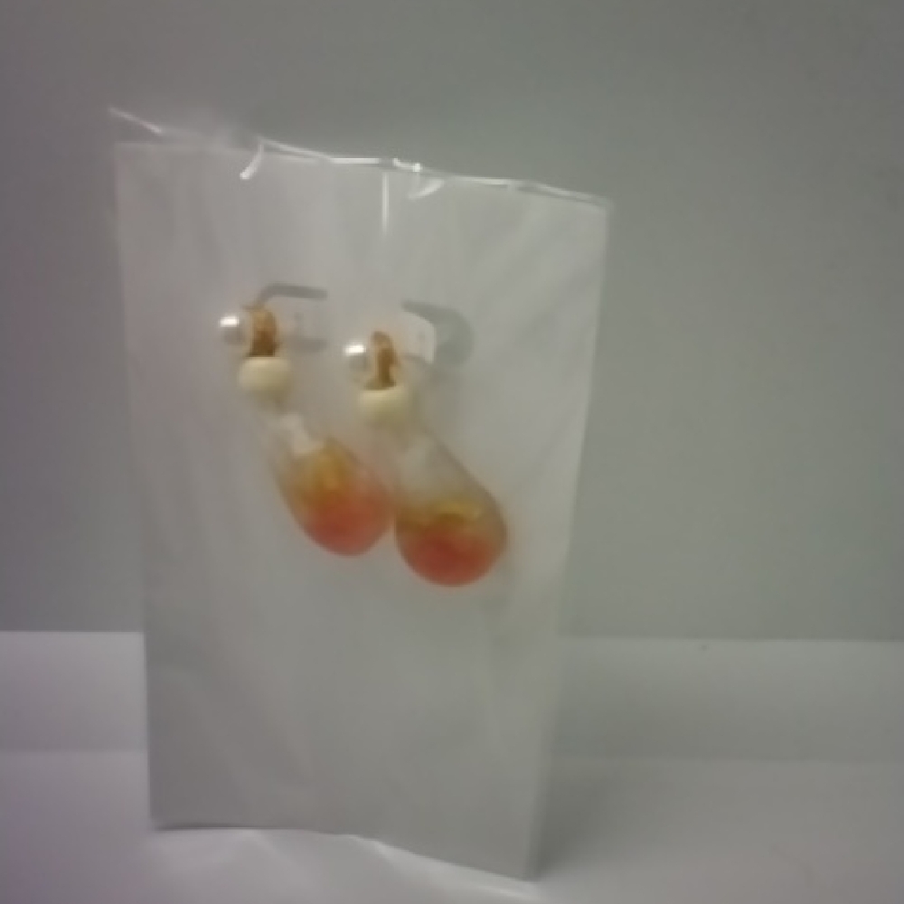 Lorena Espinoza Design Vibrant Orange and Cream Earrings